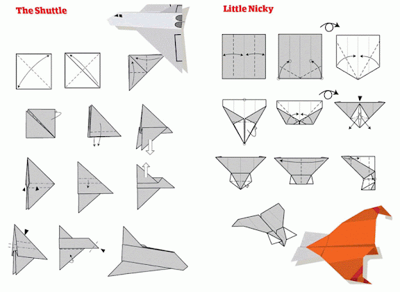 Como hacer aviones de papel paso a paso - The Shuttle y Little Nicky