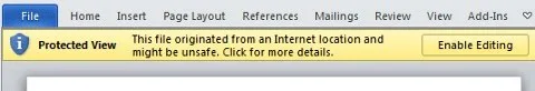 Protected View Microsoft Office 2010 trikovi
