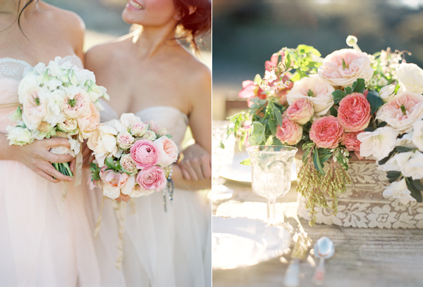 Blush Pink Wedding Bouquet White pinkweddingflowerslacewrapped 