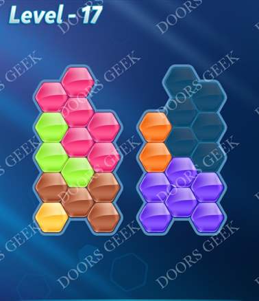 Block! Hexa Puzzle [7 Mania] Level 17 Solution, Cheats, Walkthrough for android, iphone, ipad, ipod