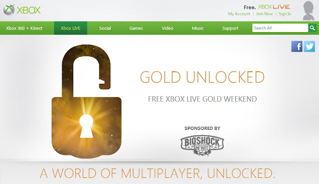 Free Xbox Live Gold Weekend 2013 in UK