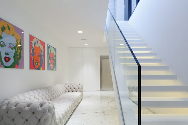 White sofa in the hallway