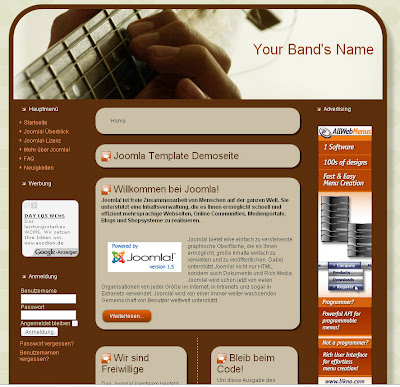 Accoustinband - шаблон для Joomla 1.5