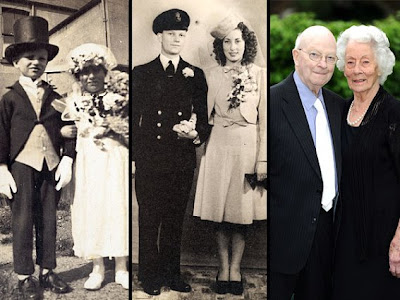 Couple Celebrate Platinum Anniversary 87 Years Posing As Groom And Bride At Age 4