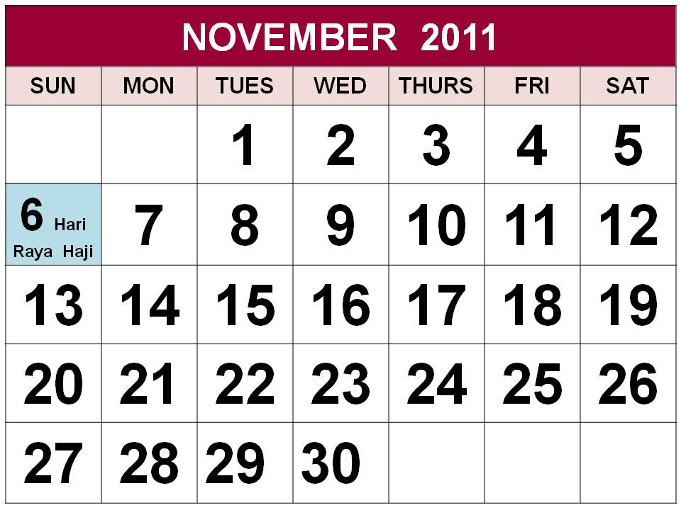 calendar of november 2011. Calendar 2011 November