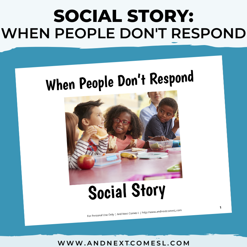 Printable social story for kids with autism about what to do when people don't respond