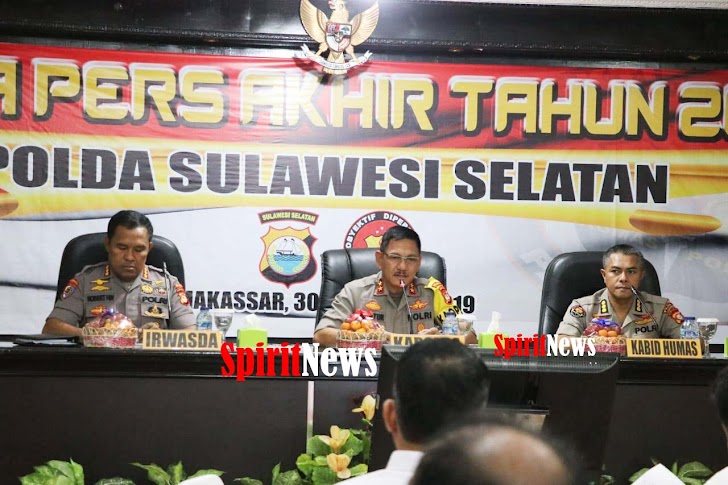 Kabid Humas Dampingi Kapolda Sulsel, Giat Press Release Akhir Tahun 2019