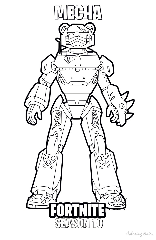 Fortnite Mecha Coloring Pages, Season10