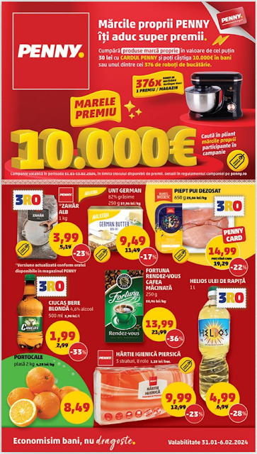 PENNY catalog - brosura 31.01 - 06.02 2024 → 10 000 EUR| PENNY CARD Campanii  |  Super Oferte