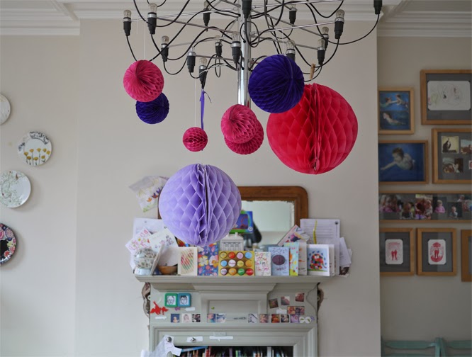 I love these hanging honeycombe balls from Papermash and Tiger Stores