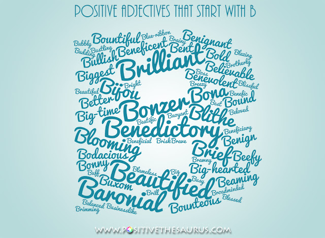 positive adjectives that start with b word cloud