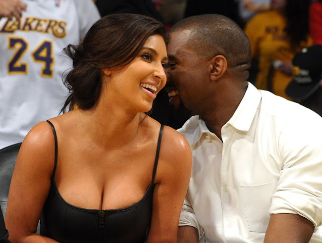 Kim Kardashian and Kanye West attend game 7 of NBAplayoffs 2012 in Los Angeles