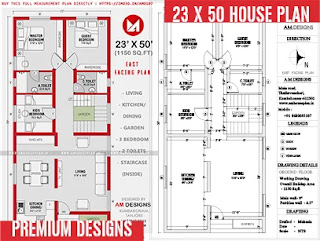 23 x 50 Perfect House Plan under 1200 Square feet 3BHK