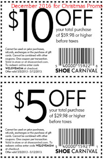 free Shoe Carnival coupons for december 2016