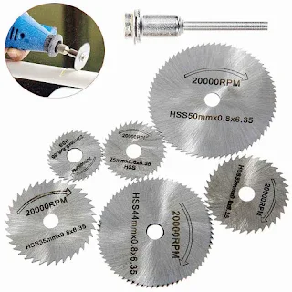 Circular Saw Disc Set, HSS Saw Discs Wheel Cutting Blades with 1/4" Shank Mandrel for Dremel Rotary Tools hown - store