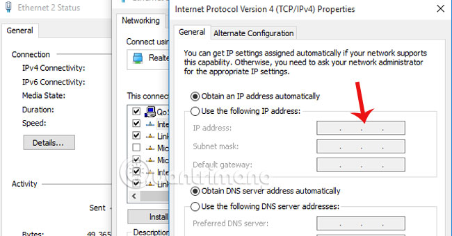 インターネットプロトコルバージョン4（TCP / IPv4）の変更
