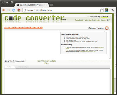 Code Converter, to Convert VB to C# or C# to VB