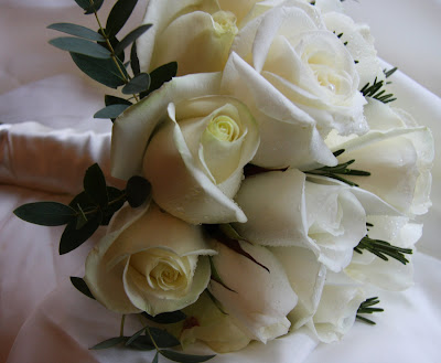 Pure Simplicity White Rose Wedding Bouquet