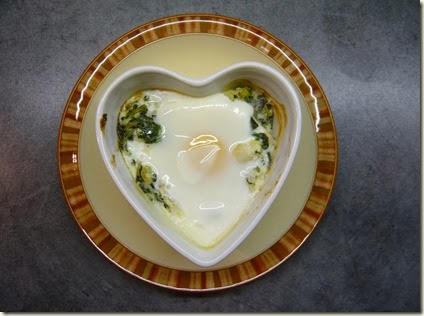 baked eggs with haddock and spinach