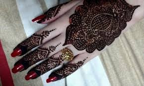 Coloring hands, legs with henna paste or mehndi is a popular practice in India,Pakistan and Arabian countries. 