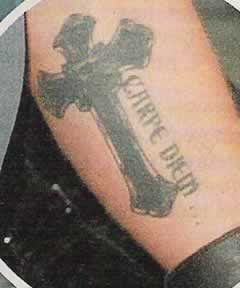 Colin Farrell Cross Tattoo