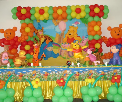 DECORACIÓN CON WINNIE POOH fiestitainfantil.blogspot.com