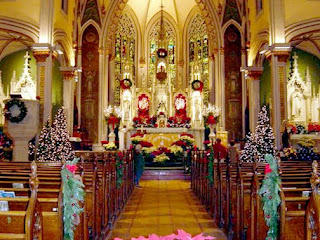 christmas decorations in church