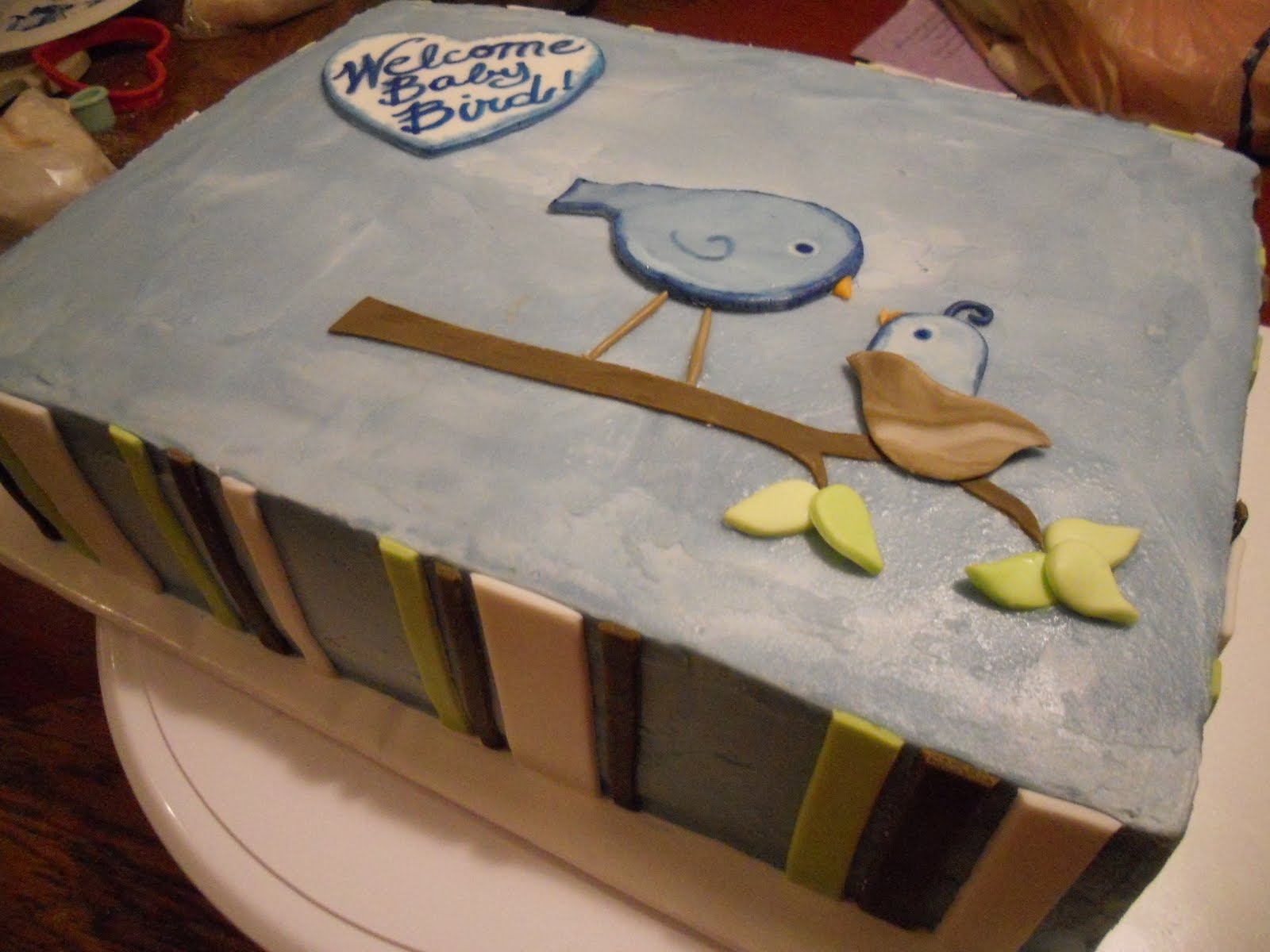 Baby Bird Shower Cake