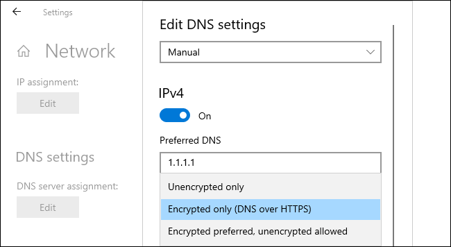 تمكين DNS عبر HTTPS على نظام التشغيل Windows 10.