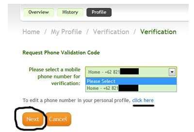 Cara Verifikasi Alertpay menggunakan Nomer Handphone Sendiri