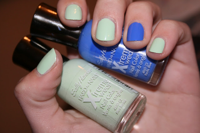 Mint sorbet & pacific blue Sally hansen xtreme wear swatches