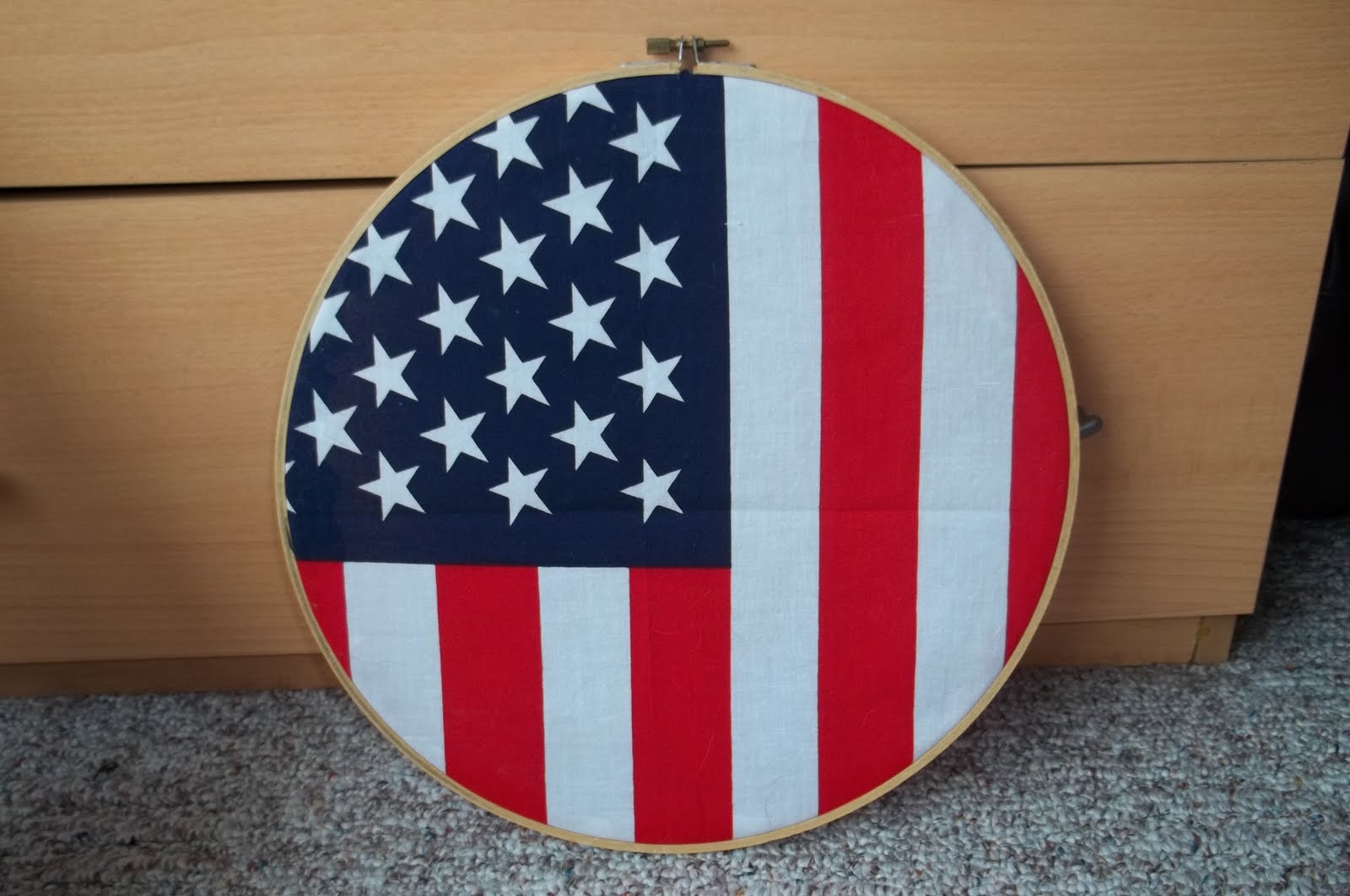 ... hoop (mine was 12 inches). flag (mine was about 15 inches wide