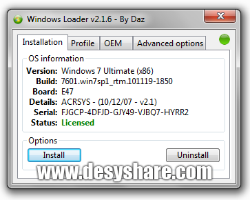 Windows Loader v2.1.6-By Daz