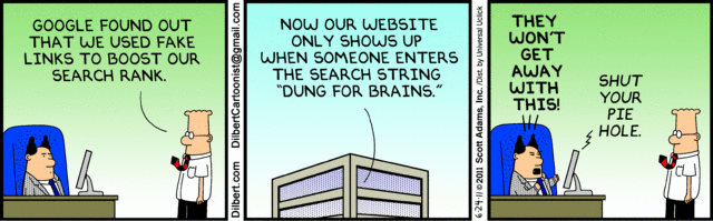 search discovery web links penalty Dilbert cartoon