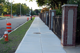 new sidewalk in front of Dean College