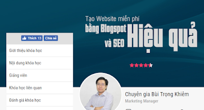 Chia Sẻ Khóa học Tạo Website miễn phí bằng Blogspot và SEO hiệu quả