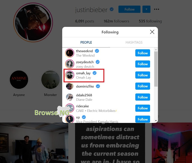 Justin Bieber no doubt is the greatest of all times, and is currently following only 535 people, with a following of 162 million