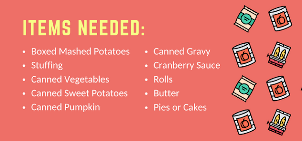 Food items needed for Food Drive photo