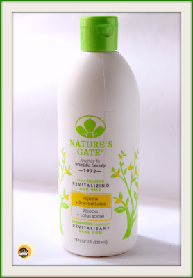 Review of Nature's Gate Jojoba & Sacred Lotus Revitalizing Shampoo for dry, fine, damaged hairon NBAM blog 