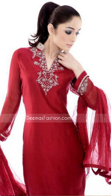 Red deep chiffon shirt 