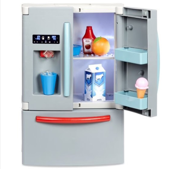 Image: Little Tikes First Fridge Realistic Pretend Kitchen Appliance with Ice Dispenser