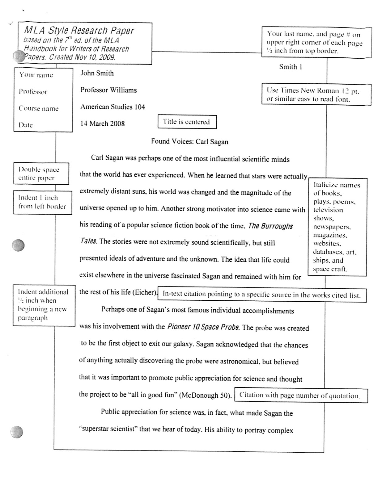 mla formatted paper