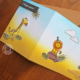 Sunny Studio Stamps: Savanna Safari Tropical Scenes Birthday Tri-Fold Card by Vanessa Menhorn