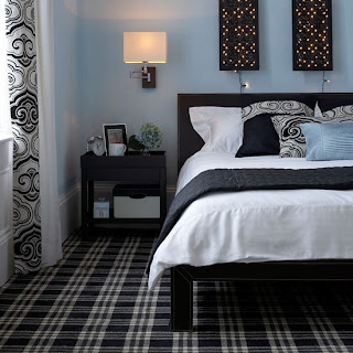 black and white bedroom