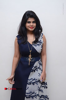 Telugu Actress Alekhya Stills in Blue Long Dress at Plus One ( 1) Audio Launch  0070.jpg