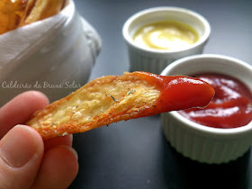 Batatas assadas que parecem fritas