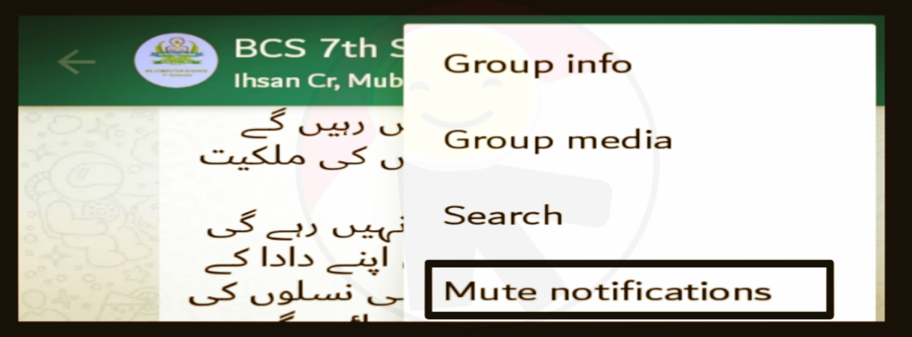 How to Mute Notifications during the Whatsapp Group