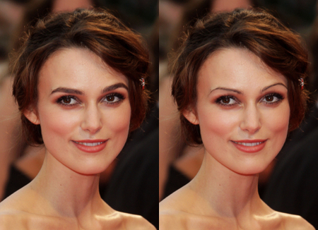 Look how different Keira Knightly look with that skinny slender eyebrows 