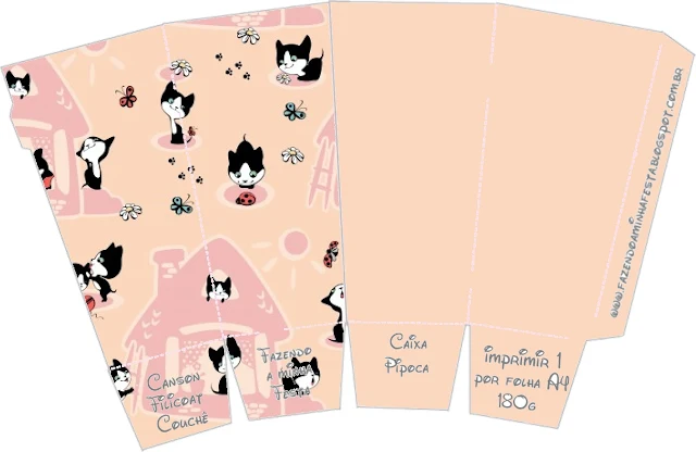 Cute Kitties Free Printable Pop Corn Box.