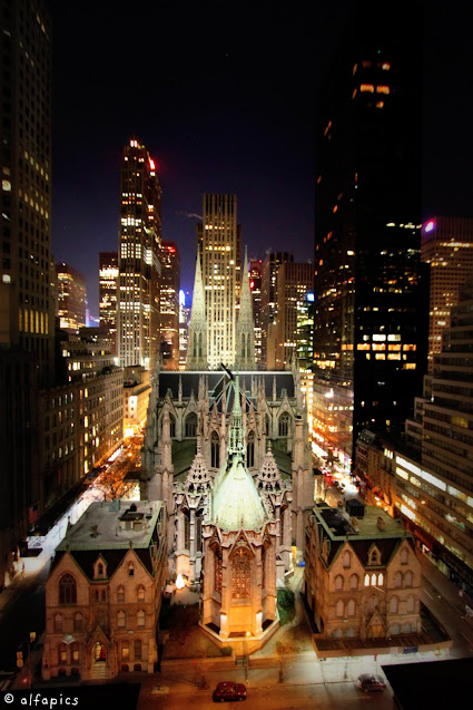 Vista sulla St. Patrick's Cathedrale dal New York Palace-New York
